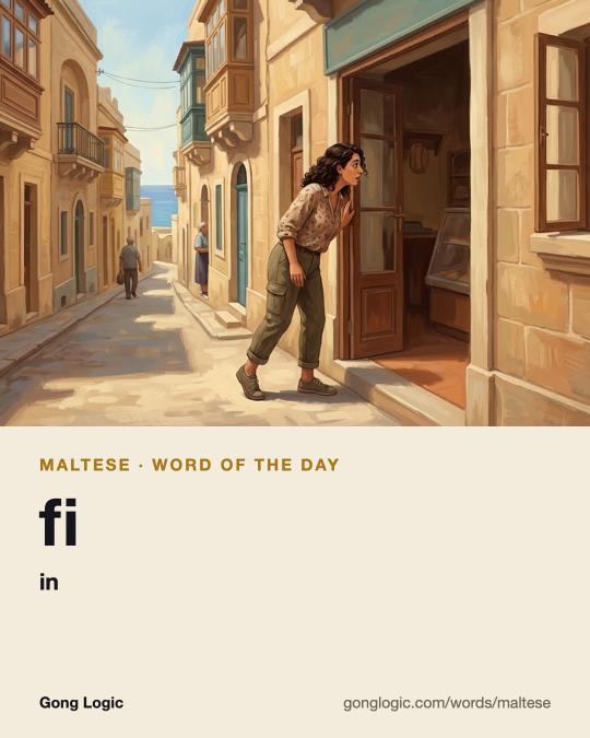 The Maltese word fi, illustrated