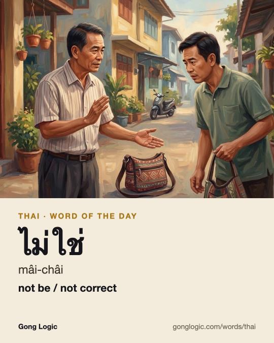The Thai word ไม่ใช่, illustrated