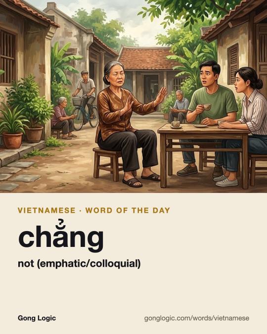The Vietnamese word chẳng, illustrated